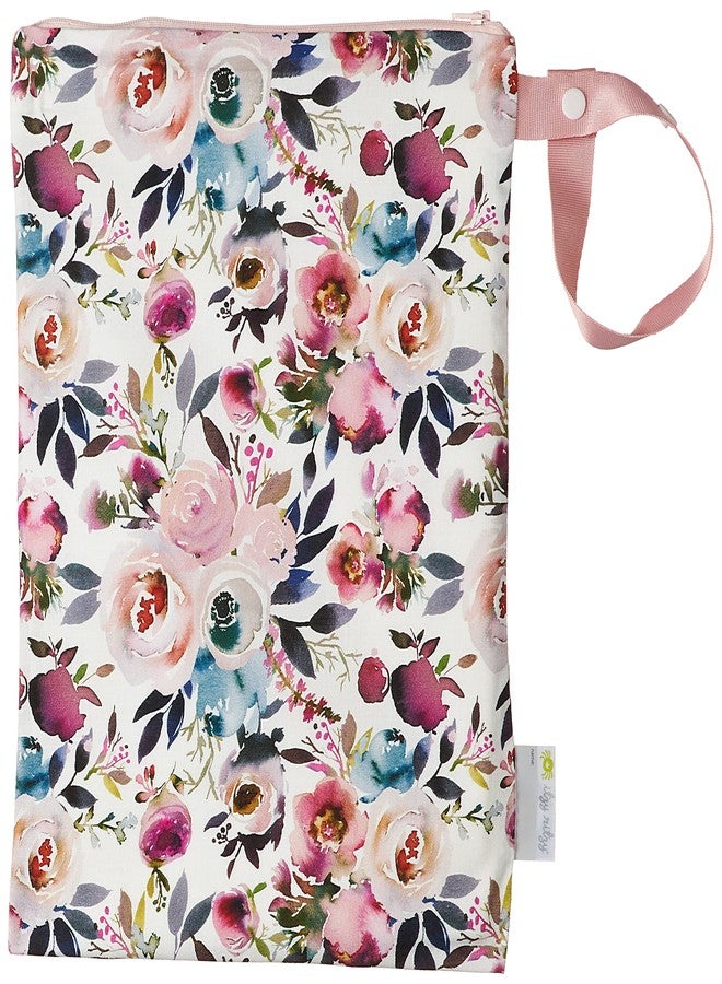 Itzy Ritzy Sealed Wet Bag with Handle - Wet Bag for Travel, Swimsuits, Cloth Diapers, Gym Clothes & Toiletries - Washable & Reusable with Water Resistant Lining - Measures 11” x 14” (Blush Floral) - Image 2