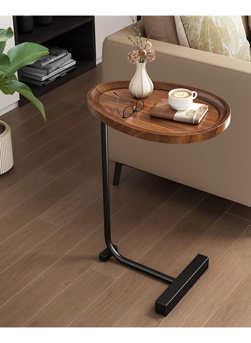 Generic C-Shaped End Table,C Table for Couch,Coffee End Table,Sofa Snack Side Side Tables,with Metal Frame, Industrial for Living Room,Bedroom  - Image 2