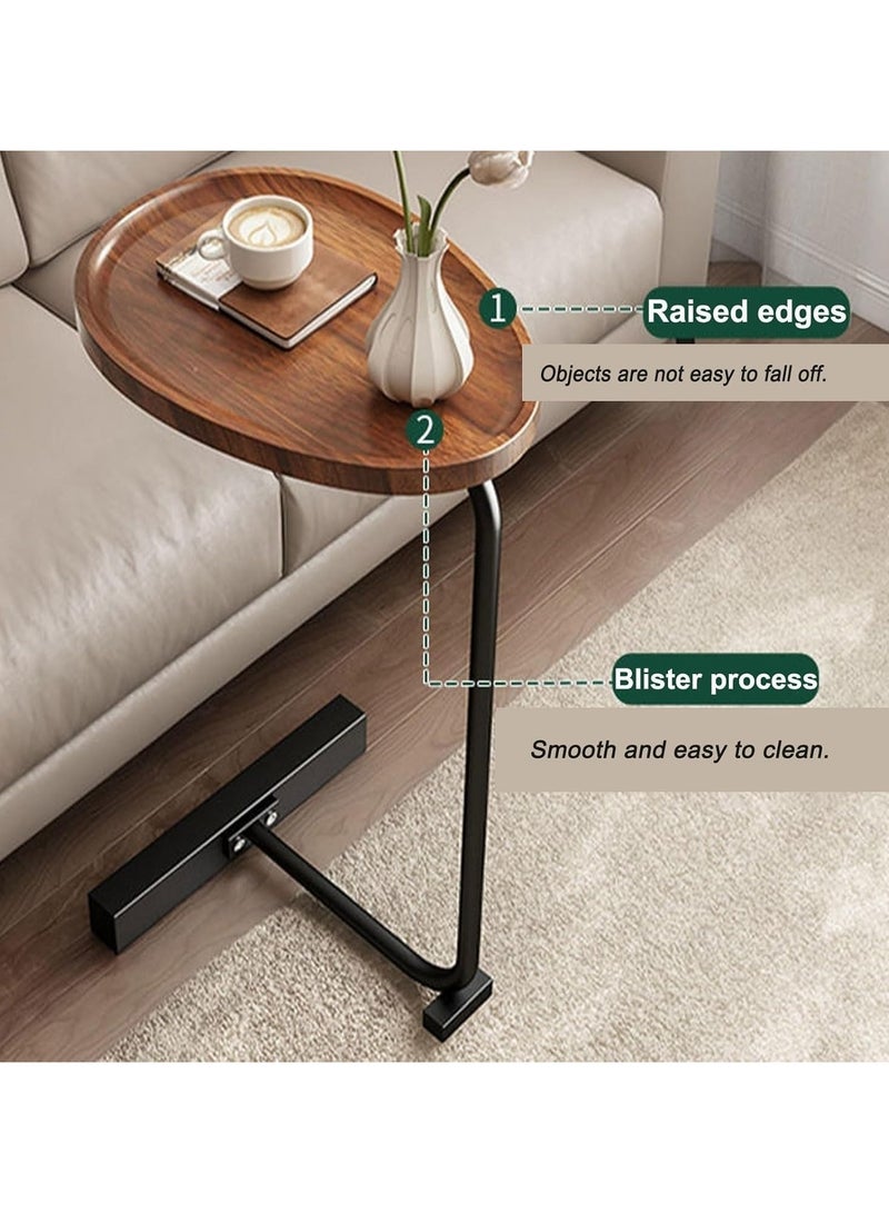 Generic C-Shaped End Table,C Table for Couch,Coffee End Table,Sofa Snack Side Side Tables,with Metal Frame, Industrial for Living Room,Bedroom  - Image 4