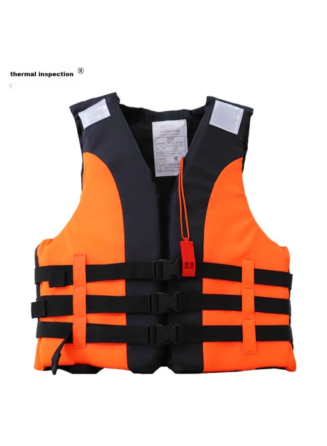 Swimming Fun Yonglebao Anti-slip Children's Swimwear With Cross Straps, Life-saving Whistle, Reflective Strips, Outdoor Flood-resistant For Ages 8-13, Red - Image 1