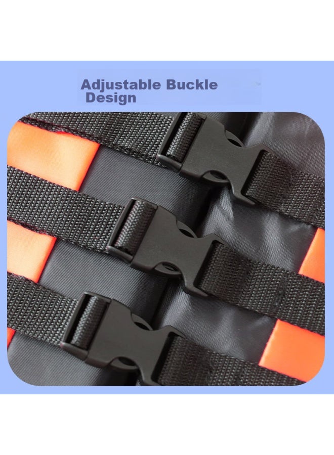 Swimming Fun Yonglebao Anti-slip Children's Swimwear With Cross Straps, Life-saving Whistle, Reflective Strips, Outdoor Flood-resistant For Ages 8-13, Red - Image 5