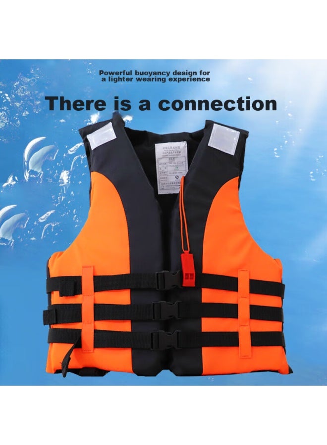 Swimming Fun Yonglebao Anti-slip Children's Swimwear With Cross Straps, Life-saving Whistle, Reflective Strips, Outdoor Flood-resistant For Ages 8-13, Red - Image 2