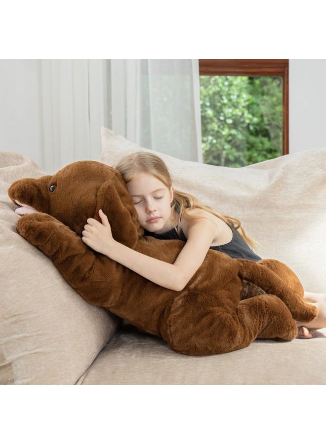 MorisMos 32 Inch Giant Chocolate Lab Stuffed Animal, Large Labrador Plush Puppy Pillow, Fluffy Big Labrador Stuffed Dog Plush Gifts for Kids, Girls, Boys - Image 2