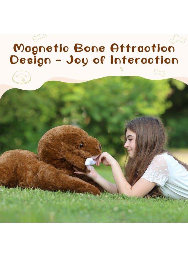MorisMos 32 Inch Giant Chocolate Lab Stuffed Animal, Large Labrador Plush Puppy Pillow, Fluffy Big Labrador Stuffed Dog Plush Gifts for Kids, Girls, Boys - Image 4