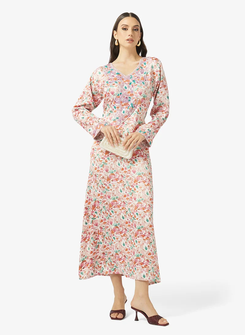 Arabian Closet  Embellished Belted Jalabiya for Women | Best Price UAE