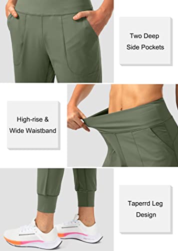 Soothfeel Women's Joggers with Zipper Pockets High Waisted Athletic Workout Yoga Pants Joggers for Women Grey Sage - Image 4