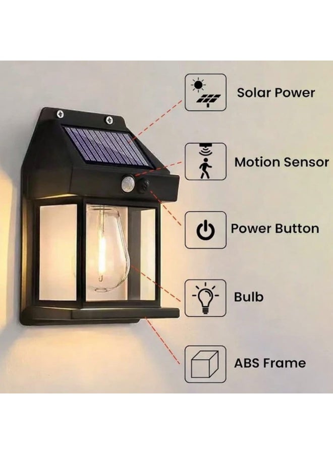 CBK Solar Interaction Wall Lamp with Motion Sensor, Outdoor Waterproof LED Light - Image 3