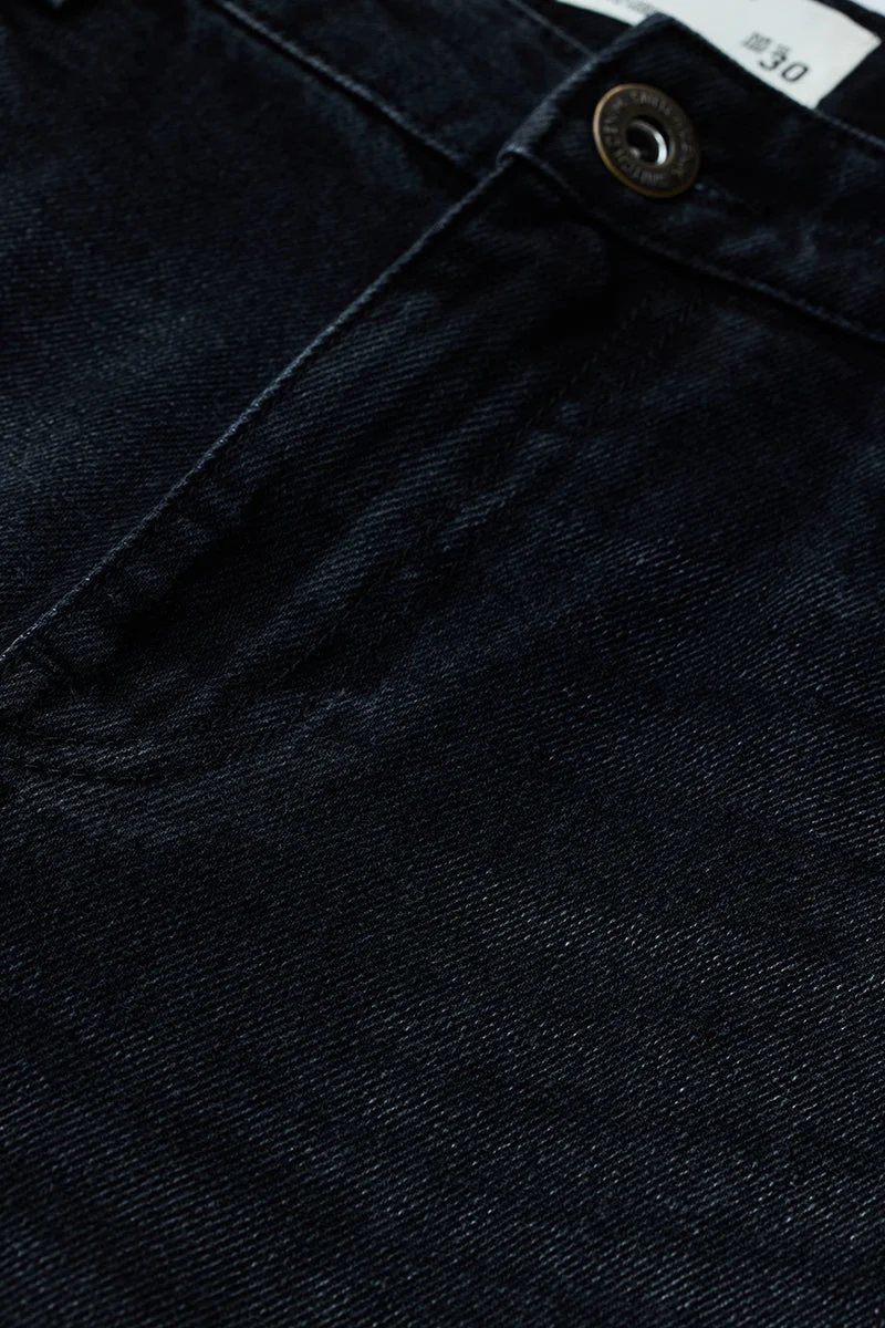 Snitch Black Black Solid Relaxed Casual Jeans for Men | Best Price UAE