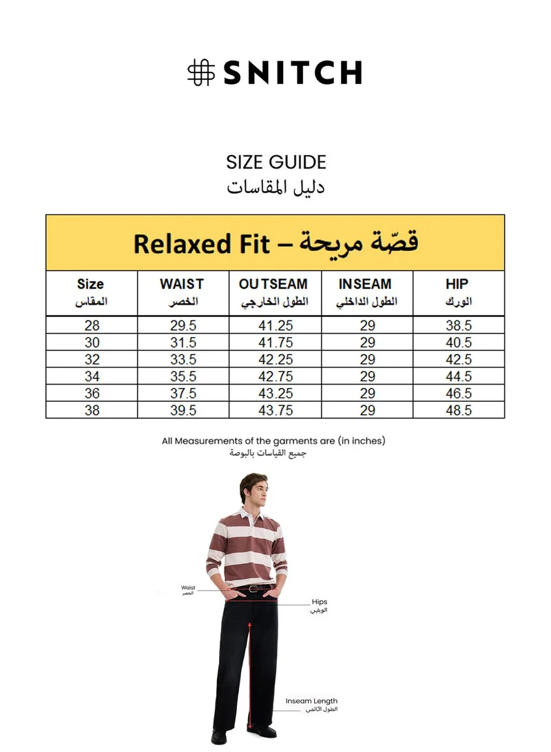 Snitch Black Black Solid Relaxed Casual Jeans for Men | Best Price UAE
