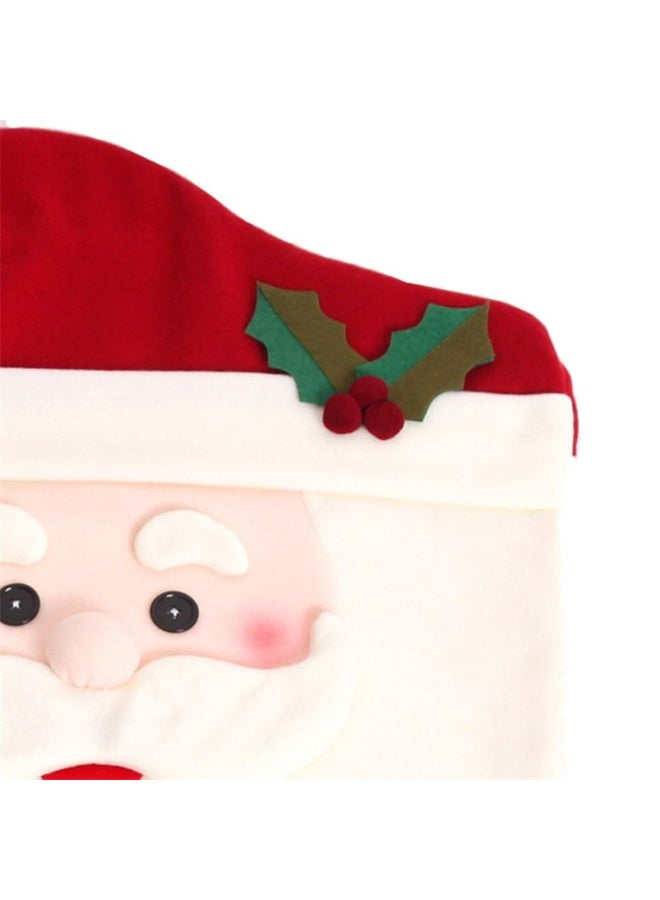 Premium Christmas Chair Covers Set - Mr & Mrs Santa Claus Fabric Dining Chair Slipcovers, Elastic Back Covers for Holiday Decor (70x45cm & 61x45cm, Hand Wash Only) - Image 4