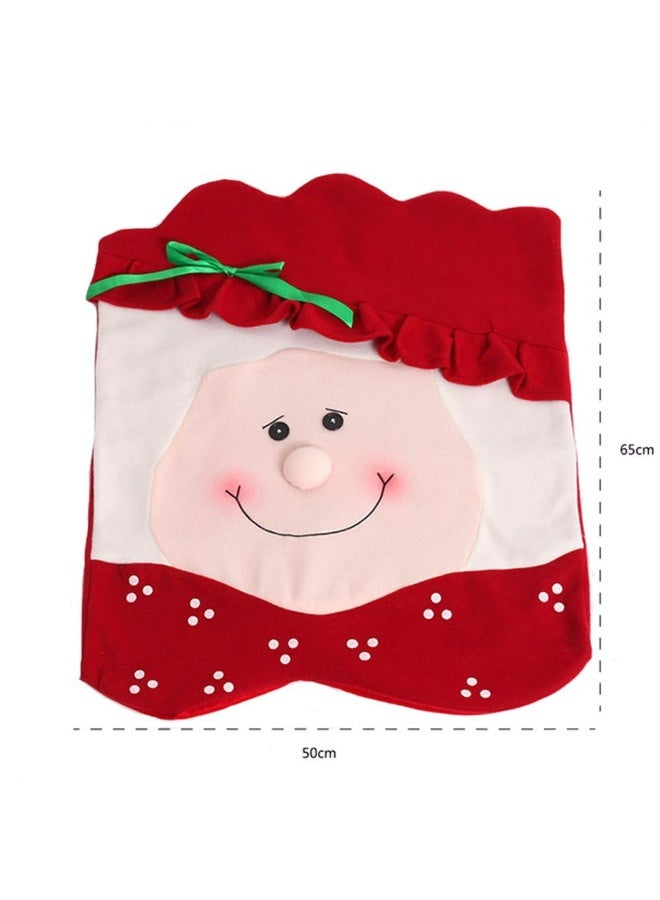 Premium Christmas Chair Covers Set - Mr & Mrs Santa Claus Fabric Dining Chair Slipcovers, Elastic Back Covers for Holiday Decor (70x45cm & 61x45cm, Hand Wash Only) - Image 3