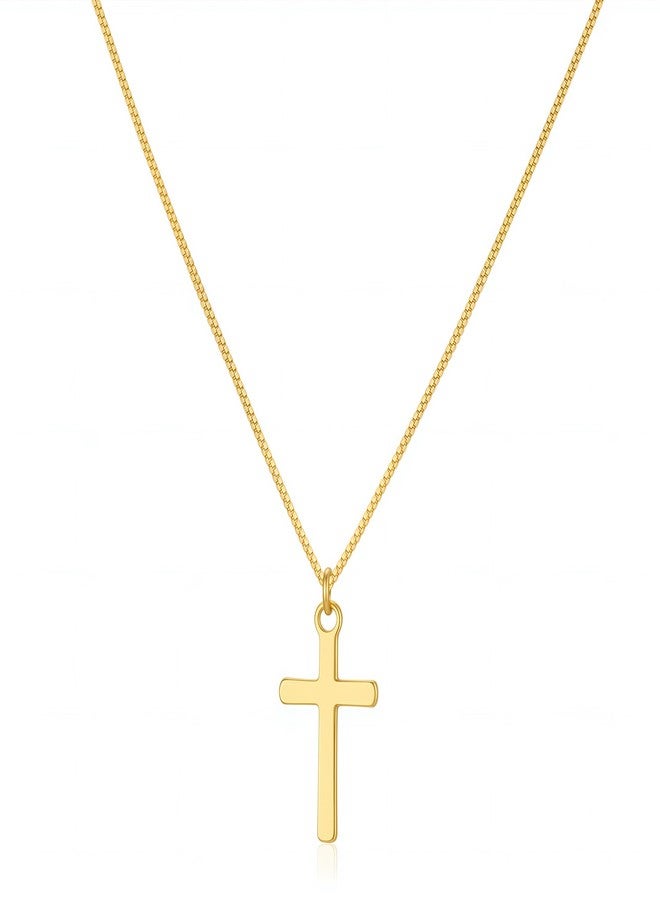 Rotnso Cross Necklace for Women 14K Real Gold Silver Plated Dainty Small Cross Pendant Choker Simple Trendy Cute Cross Charm Chain Necklace Easter Basket Stuffers Baptism Religious Faith Jewelry Gift - Image 1