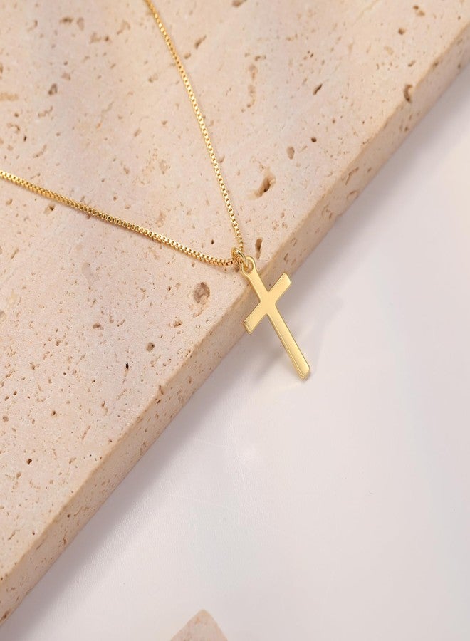 Rotnso Cross Necklace for Women 14K Real Gold Silver Plated Dainty Small Cross Pendant Choker Simple Trendy Cute Cross Charm Chain Necklace Easter Basket Stuffers Baptism Religious Faith Jewelry Gift - Image 4