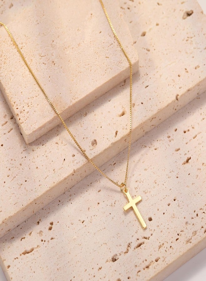 Rotnso Cross Necklace for Women 14K Real Gold Silver Plated Dainty Small Cross Pendant Choker Simple Trendy Cute Cross Charm Chain Necklace Easter Basket Stuffers Baptism Religious Faith Jewelry Gift - Image 5