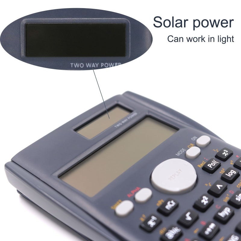 Dark Blue 85MS Solar Scientific Calculator With 2 Line Display For Students - Image 3