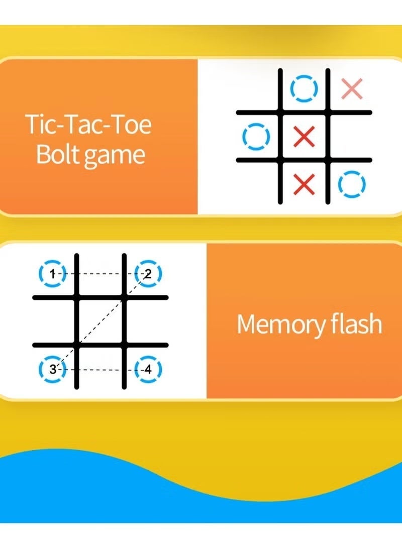 Tic Tac Toe Game Machine, 4 in 1 Handheld Electronic Game for Education & Memory Growth, Home & Kids (Yellow) - Image 5