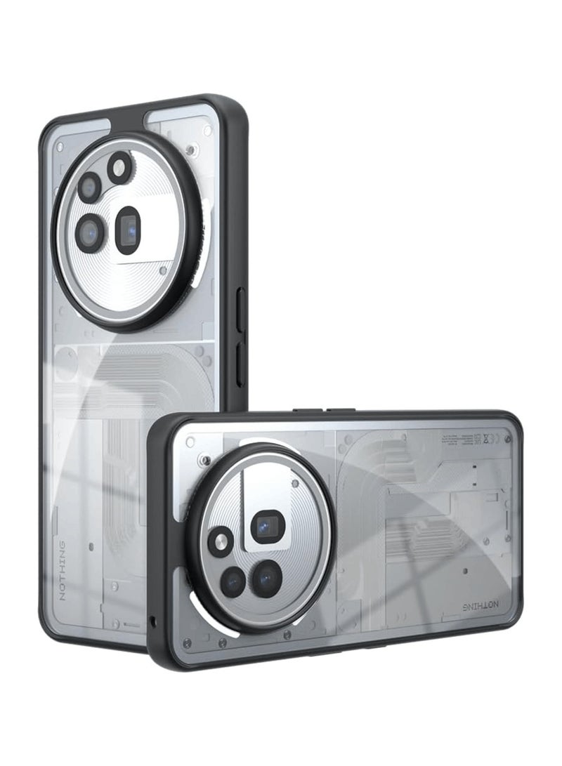 اووكاي جراب حماية لهاتف Nothing Phone 3a Pro، مقاوم للسقوط، ممتص للصدمات، حماية شاملة لهاتف Nothing Phone 3a Pro (أسود شفاف) - Image 1