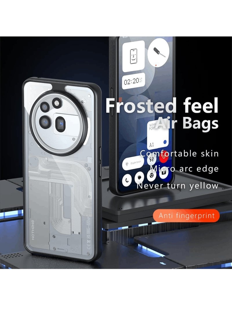 اووكاي جراب حماية لهاتف Nothing Phone 3a Pro، مقاوم للسقوط، ممتص للصدمات، حماية شاملة لهاتف Nothing Phone 3a Pro (أسود شفاف) - Image 2