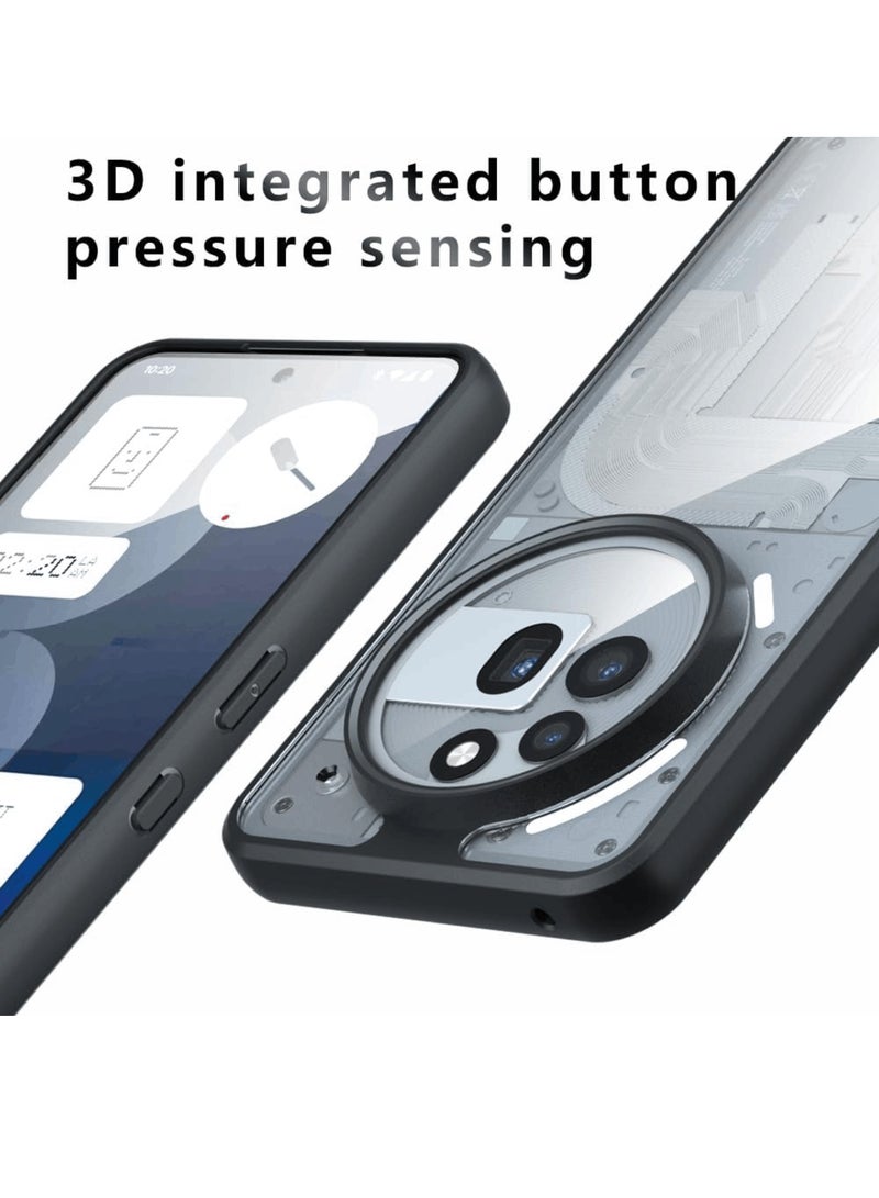 اووكاي جراب حماية لهاتف Nothing Phone 3a Pro، مقاوم للسقوط، ممتص للصدمات، حماية شاملة لهاتف Nothing Phone 3a Pro (أسود شفاف) - Image 4