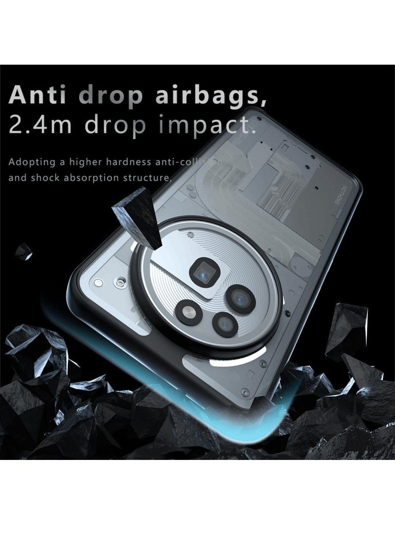 اووكاي جراب حماية لهاتف Nothing Phone 3a Pro، مقاوم للسقوط، ممتص للصدمات، حماية شاملة لهاتف Nothing Phone 3a Pro (أسود شفاف) - Image 5