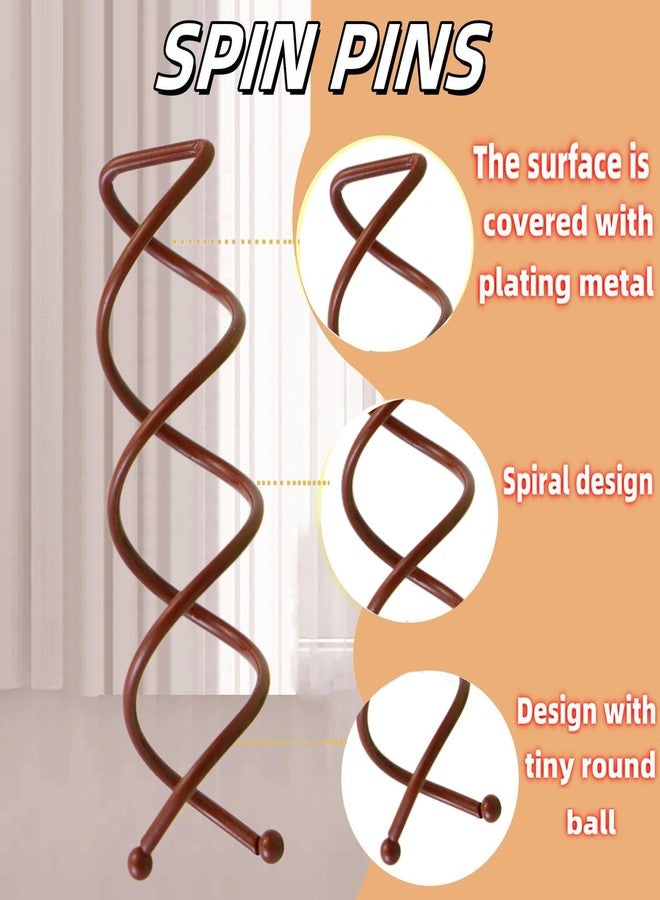 Hyamass 50Pcs Bobby Pins for Women, Spiral Hair Ties Non-Scratch Round Tip French Hair Pins | Secure Hold for Buns & DIY Hairstyles | Hair Accessories for Women (Brown) - Image 5