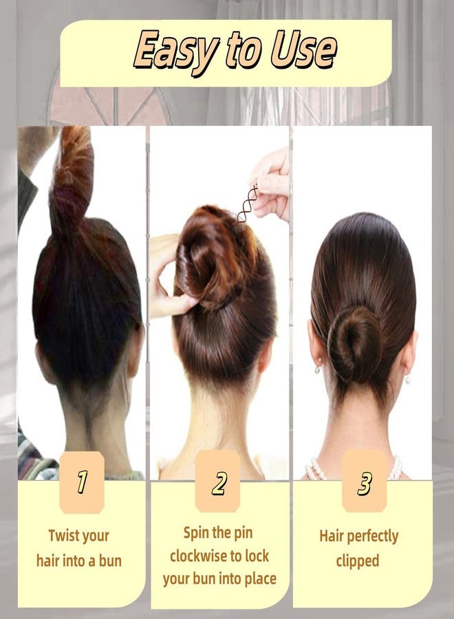 Hyamass 50Pcs Bobby Pins for Women, Spiral Hair Ties Non-Scratch Round Tip French Hair Pins | Secure Hold for Buns & DIY Hairstyles | Hair Accessories for Women (Brown) - Image 4