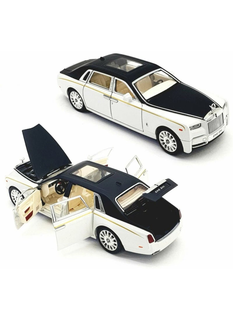 Toys A white Rolls-Royce Phantom with black metal trim and headlights - 1:24  - Image 2