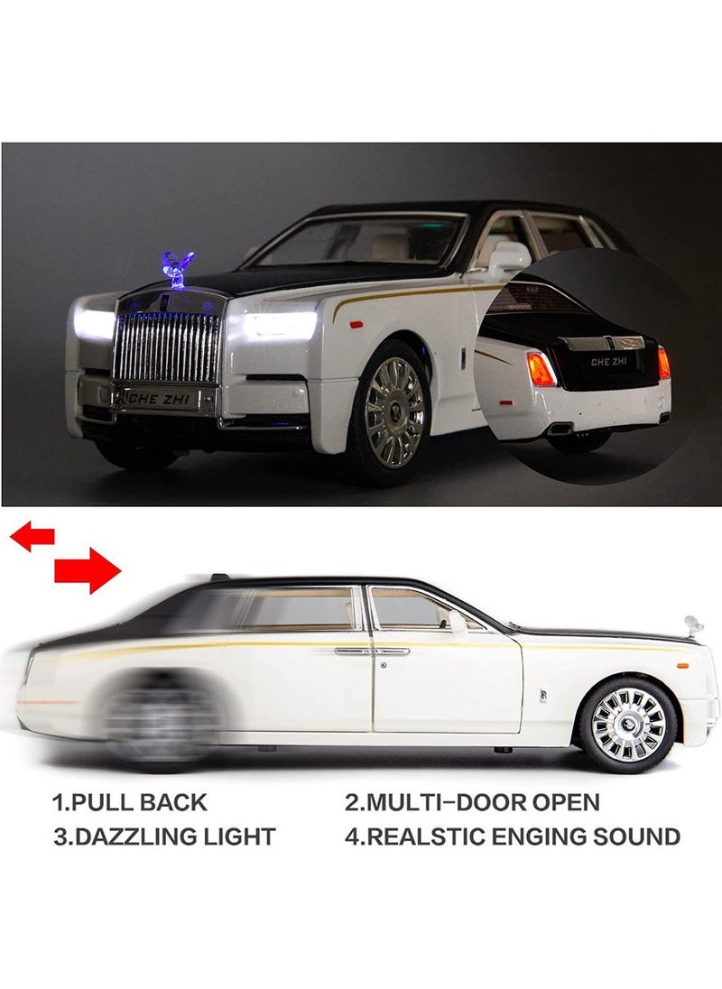 Toys A white Rolls-Royce Phantom with black metal trim and headlights - 1:24  - Image 5
