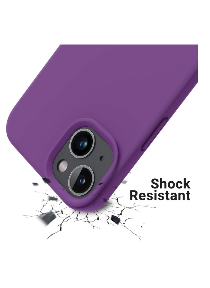 Generic - Silicone Case Compatible with iPhone 14 Pro Max Case 6.7, Slim Liquid Silicone 3 Layers Full Covered Soft Gel Rubber Case Protective Cover 6.7 inch (Lilac Purple) - Image 1