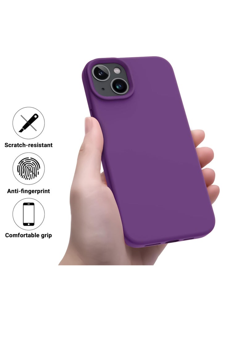 Generic - Silicone Case Compatible with iPhone 14 Pro Max Case 6.7, Slim Liquid Silicone 3 Layers Full Covered Soft Gel Rubber Case Protective Cover 6.7 inch (Lilac Purple) - Image 1