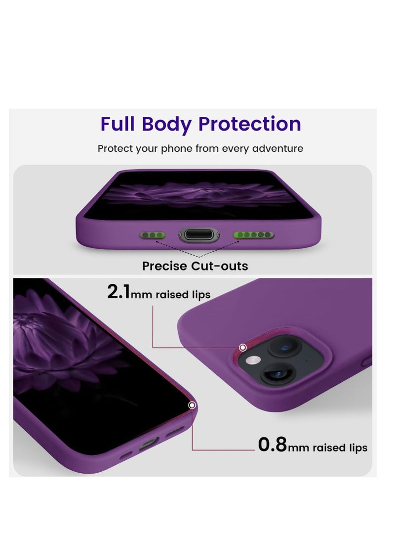 Generic - Silicone Case Compatible with iPhone 14 Pro Max Case 6.7, Slim Liquid Silicone 3 Layers Full Covered Soft Gel Rubber Case Protective Cover 6.7 inch (Lilac Purple) - Image 1