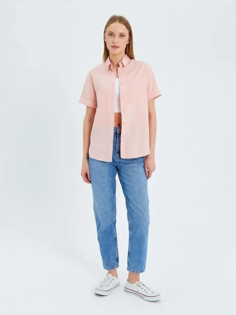 MixRay MIXRAY Short Sleeve Shirt with Pockets