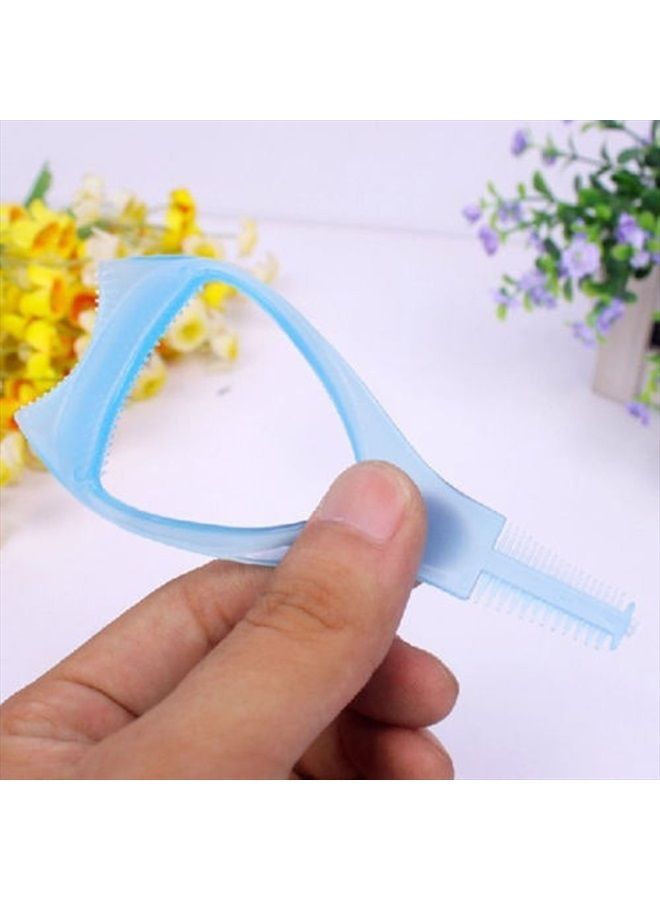 lasenersm 2Pcs Plastic 3 in 1 Makeup Cosmetic Eyelash Tool Upper Lower Eye Lash Mascara Guard Applicator Guide Helper with Eyelash Comb - Image 2