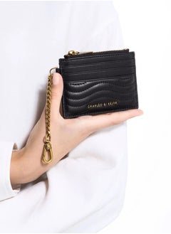 Charles & Keith Charles & Keith Aubrielle Stitch-Trim Zip Card Holder - Black  - Image 2