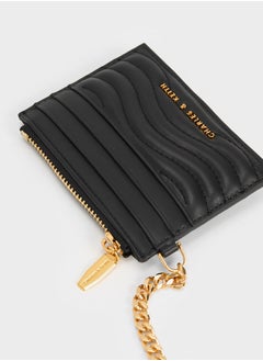 Charles & Keith Charles & Keith Aubrielle Stitch-Trim Zip Card Holder - Black  - Image 3