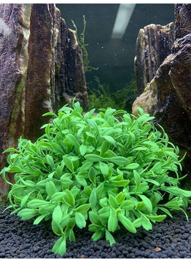 VAYINATO VAYINATO® Green Short Bush Aquarium Plastic Decoration Plants Pack of 2, Artificial Plant by Petzlifeworld  - Image 3