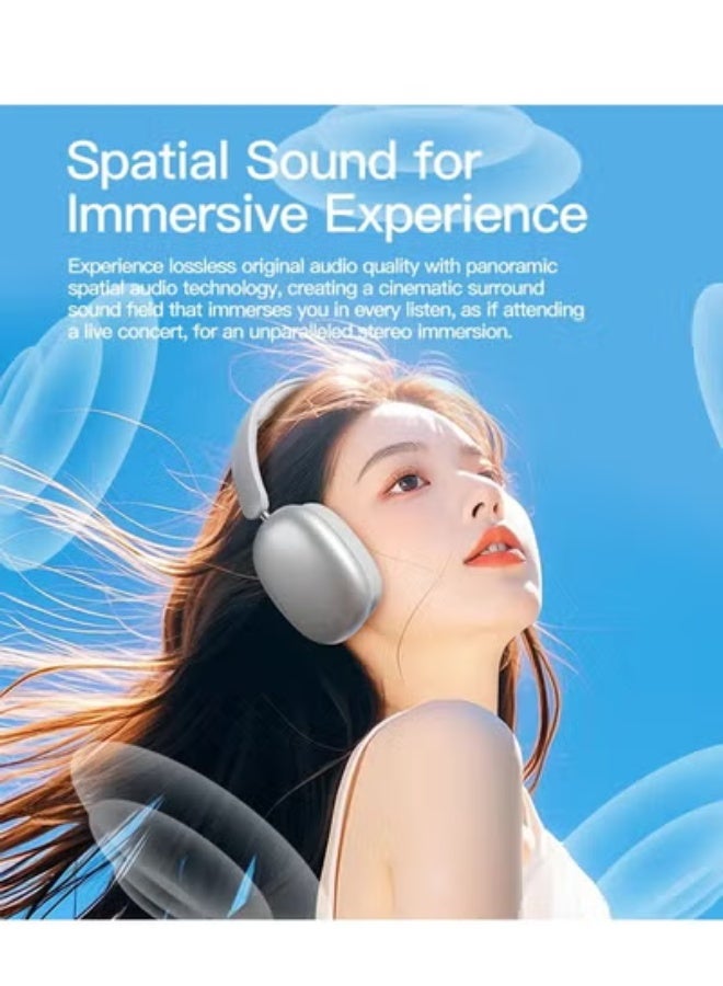 GULFLINK SY-BT1632 Wireless Headphone Gaming Headset Foldable Bluetooth Earphones Silver - Image 4