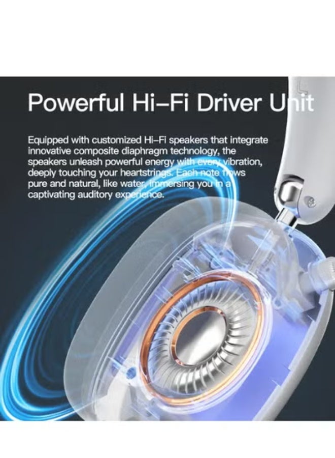 GULFLINK SY-BT1632 Wireless Headphone Gaming Headset Foldable Bluetooth Earphones Silver - Image 5