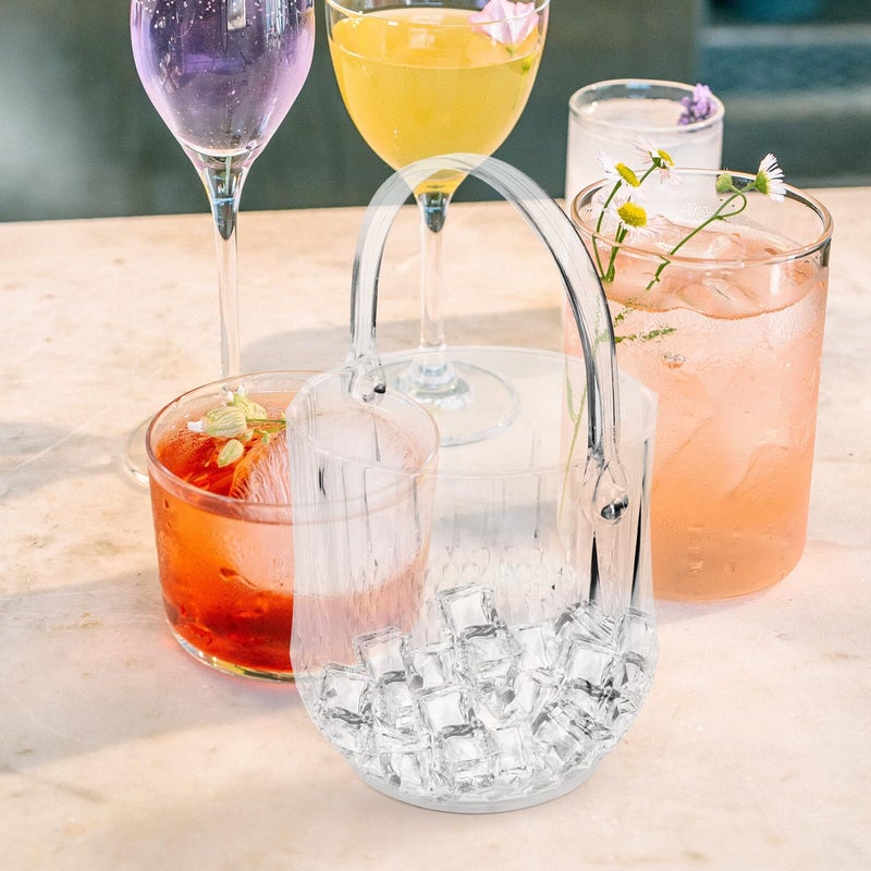 New Small Plastic Wine Bucket For Home Bar Beverage Cooling Handy Ice Bucket White Storage - Image 5