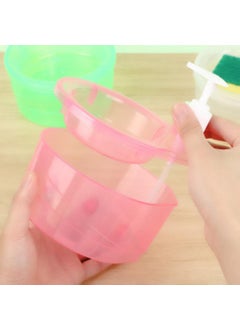 iSTAR iSTAR Plastic Double Layer 2 in 1 Liquid Soap Dispenser with Pump and Sponge for Kitchen Liquid Pump Dispenser (Multicolour)  - Image 5
