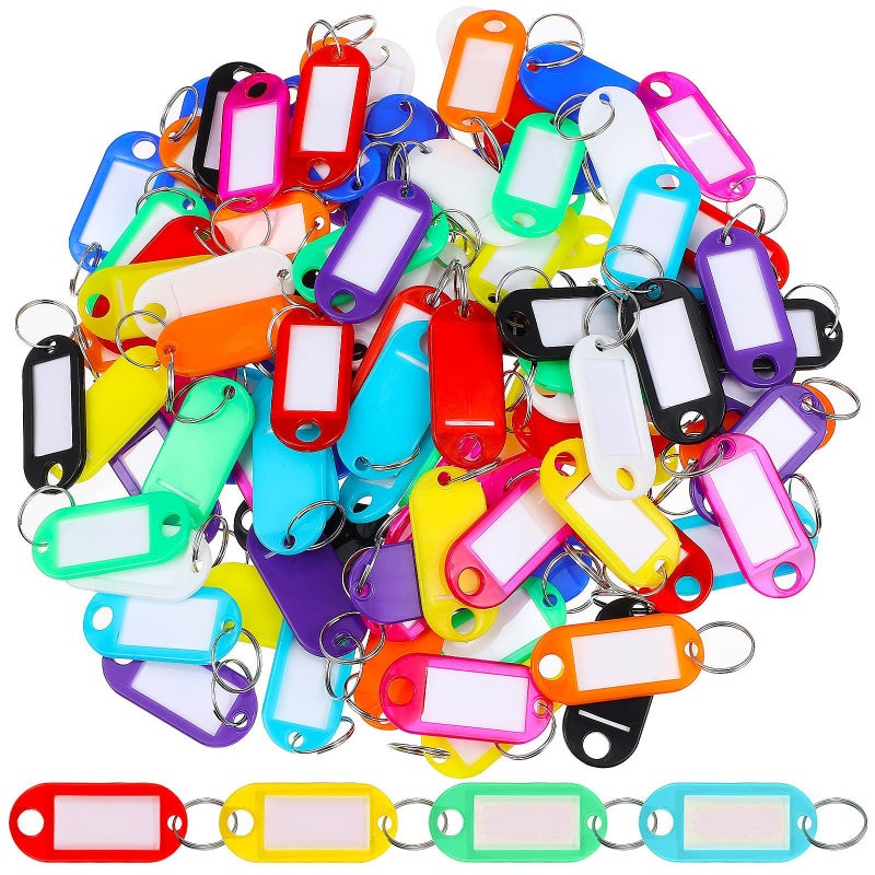 150 Pcs Multi Color Writable Key Tags with Split Rings for Luggage Pet Identification and Organization - Image 2