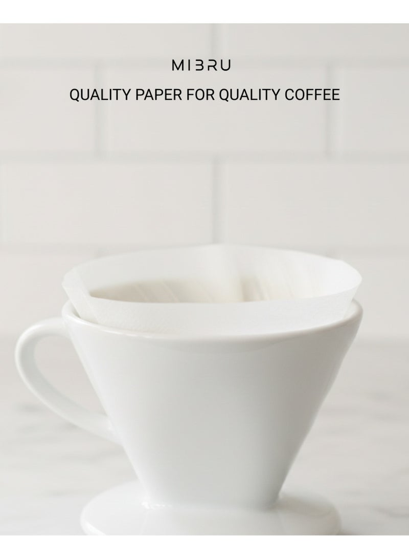 MIBRU Premium White Paper Coffee Filters Square Shaped V60 Japanese Material, Size 00, Pour Over Drip for coffee maker Timemore Dripper Disposable with Box - Image 4