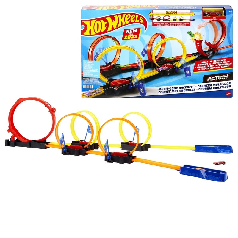 Mattel Games Mattel - Hot Wheels Action Multi-Loop Raceoff Playset & 1/64 Car - HDR83 - Image 1
