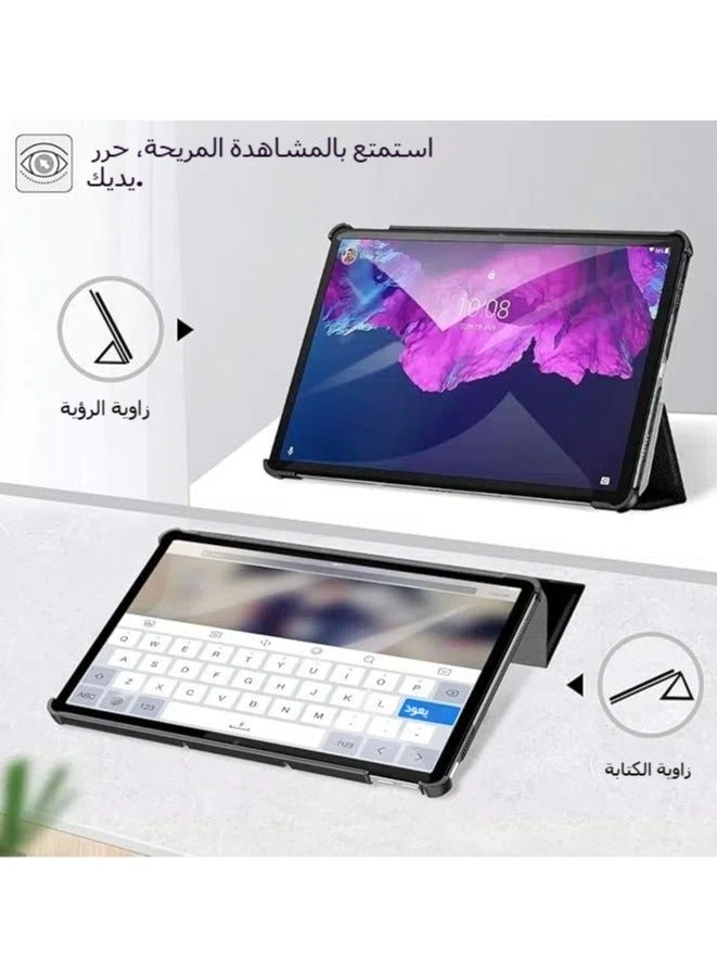 Case + 2 Screen Protector for Lenovo Tab P11 (11 Inch), Model: TB-J606F / TB-J606L, Ultra-thin Practical Tri-fold Protective Cover Case for Lenovo Tab P11 2021 - Image 4