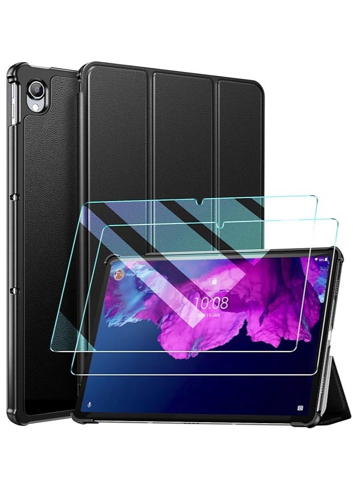 Case + 2 Screen Protector for Lenovo Tab P11 (11 Inch), Model: TB-J606F / TB-J606L, Ultra-thin Practical Tri-fold Protective Cover Case for Lenovo Tab P11 2021 - Image 1