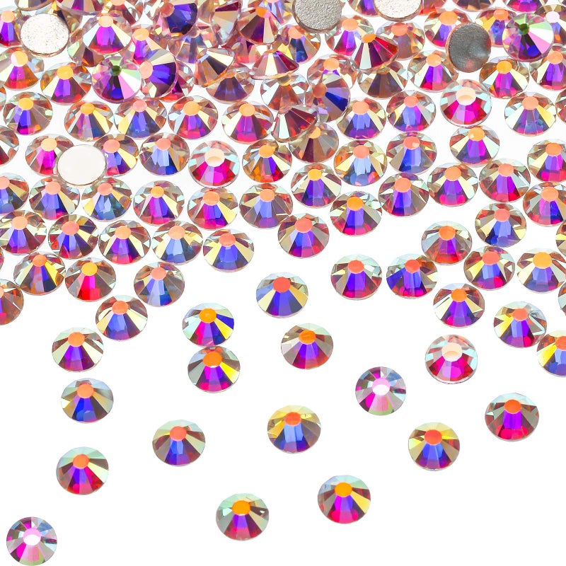 SS20 AB Crystal Diamond Rhinestones Flat Back Round Rhinestones Iridescent Crystals Round Beads Flat Back Glass 5760 Pieces