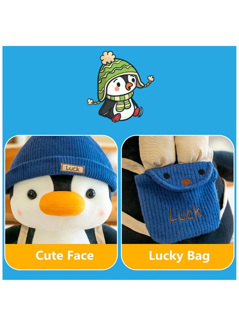 سيوسي لعبة البطريق المحشوة 9 بوصات حيوانات البطريق المحشوة الناعمة المحشوة اللطيفة للسفر مع قبعة وحقيبة ظهر دمية محشوة للأولاد والبنات - Image 3