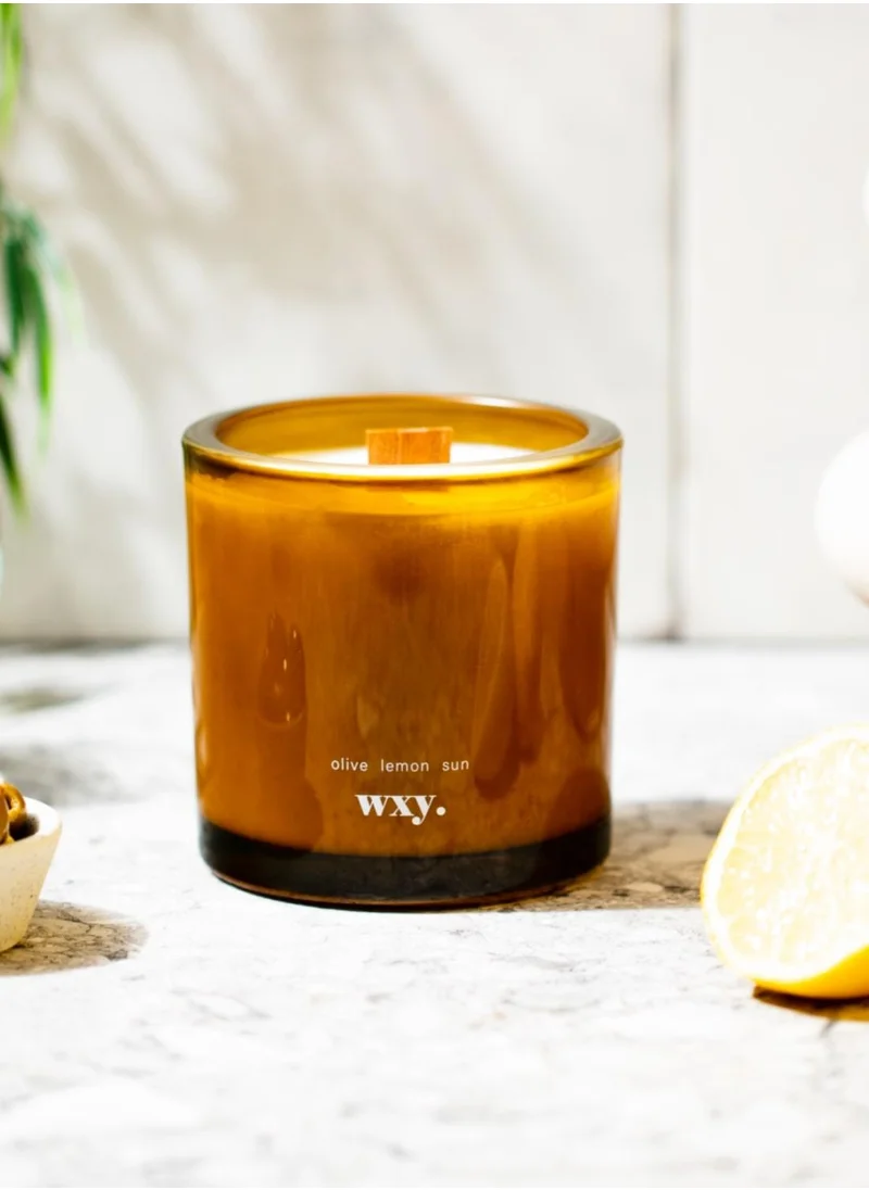 WXY Roam Mini Candle – Olive Lemon Sun  Amber & Umbra Collection  Luxury Scented Candle in Glass Base – Perfect for Gifting