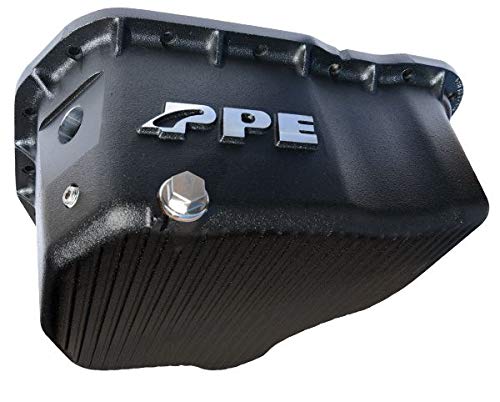 PPE HighCapacity Aluminum Deep Engine Oil Pan Black 114052020 Compatible with 20012010 ChevyGMC 66L Duramax Diesel