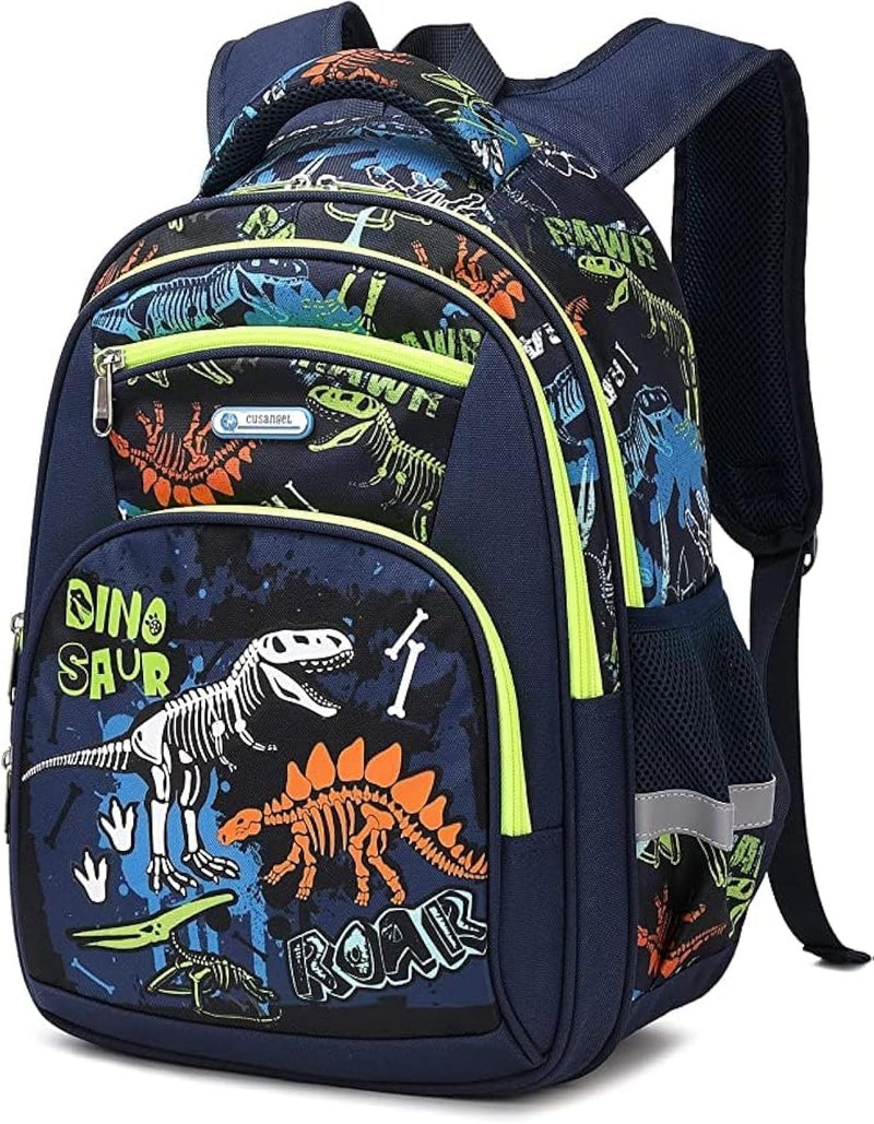 Cusangel Backpack for Boys Girls School Bookbags,Kindergarten Elementary Middle School Lightweight Waterproof Multifunctional Large Capacity for Backpack (16inch Luminous dinosaur) - Image 1